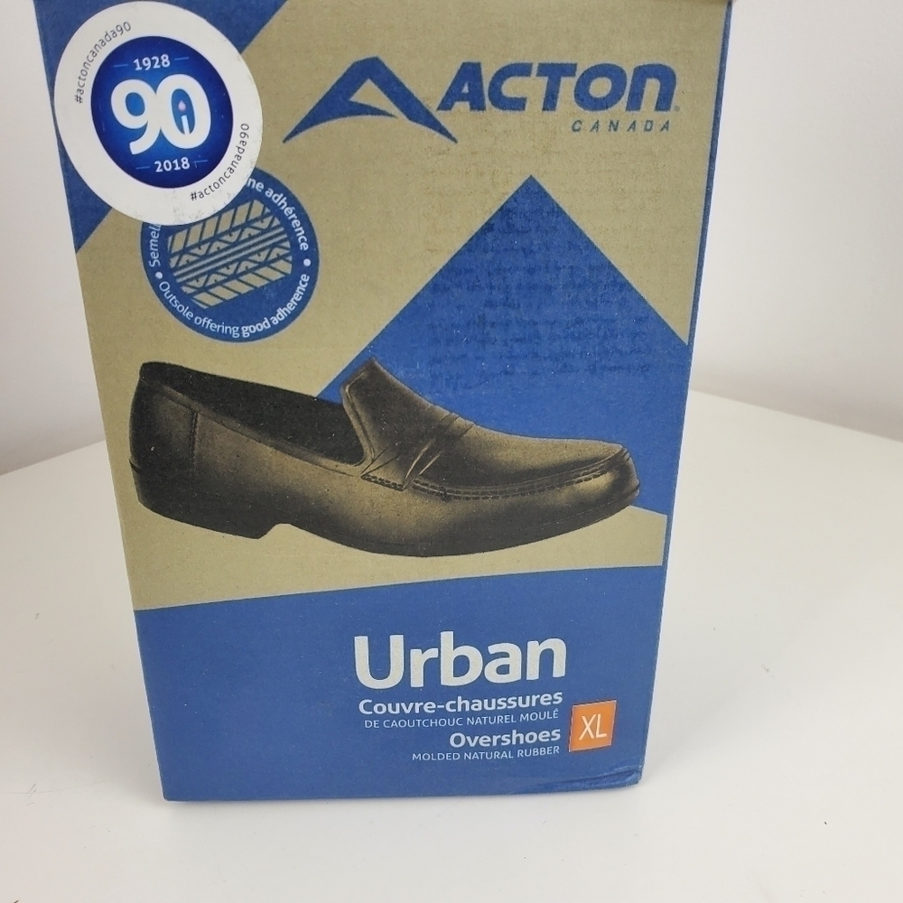 Acton Canada Overshoes Black Waterproof Natural Rubber XL vintage 90s